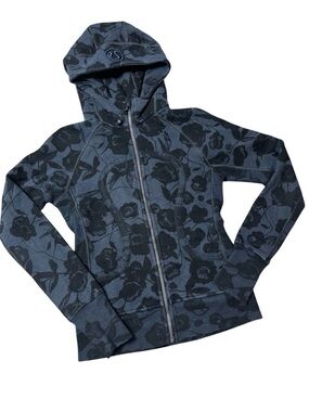 Lululemon Scuba Hoodie II Flat Inky Floral Heathered Inkwell Deep Coal Size 4